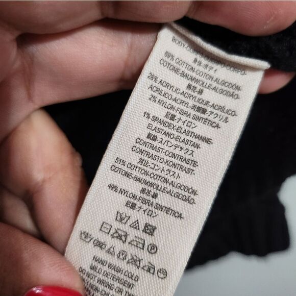 NWT Free People Long Sleeve Black Oversized Slouchy Sweater - Picture 6 of 7